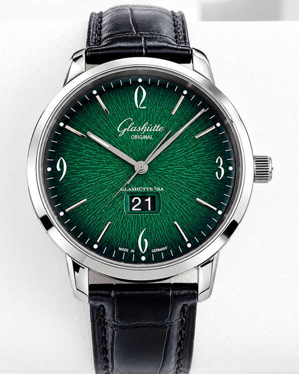 2024 Glashütte Original Sixties Panorama Date 42MM Green Dial Leather Strap (2-39-47-04-02-04)
