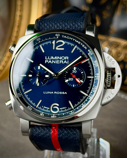 2023 Panerai Luminor Chrono "Luna Rossa" 44MM Blue Dial Rubber Strap (PAM02303)