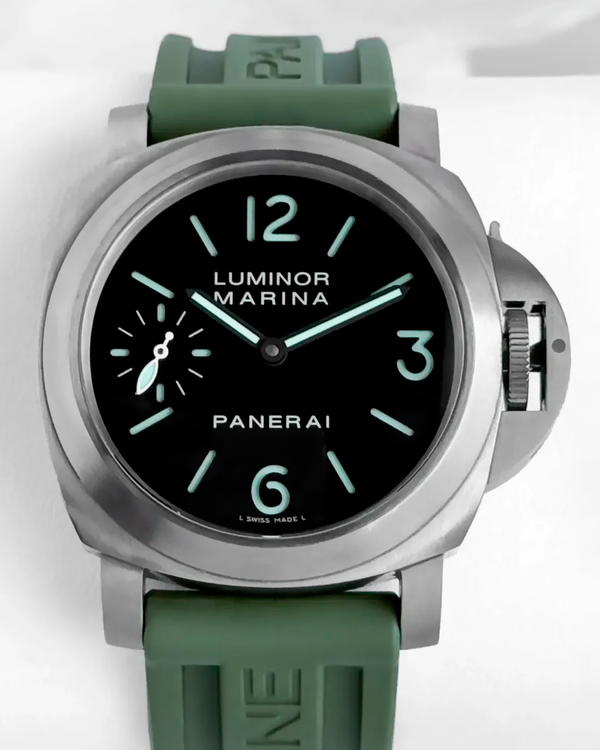 2014 Panerai Luminor Marina 44MM Black Dial Rubber Strap (PAM00177)