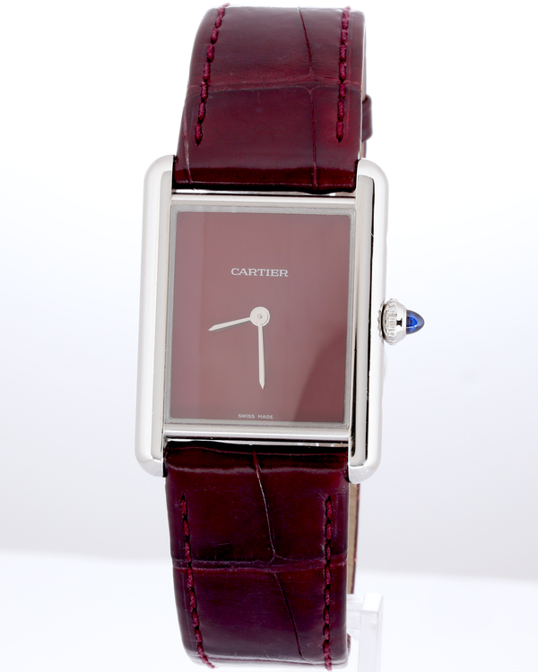 No Reserve - Cartier Tank Must 34MM Quartz Red Dial Leather Strap (WSTA0054)