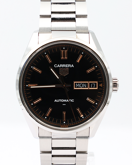 Tag Heuer Carrera Date 41MM Black Dial Steel Bracelet (WDA2111)