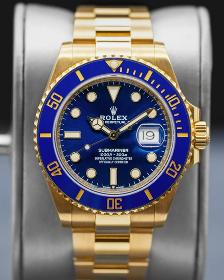 2022 Rolex Submariner Date 41MM Blue Dial Yellow Gold Oyster Bracelet (126618LB)