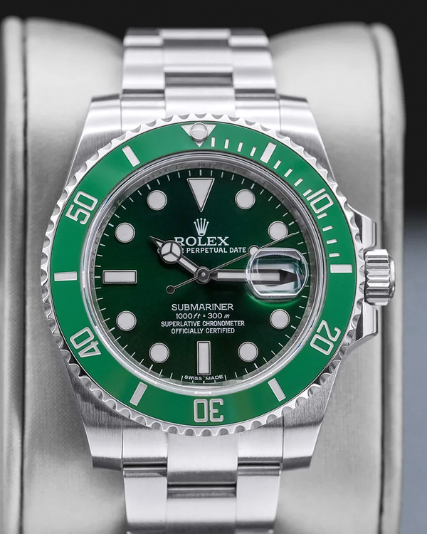 2013 Rolex Submariner Date "Hulk" 40MM Green "Emerald" Dial Oyster Bracelet (116610LV)