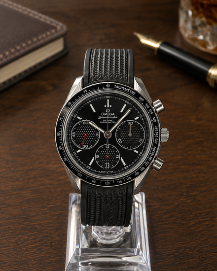No Reserve - 2015 Omega Speedmaster Racing 40MM Black Dial Rubber Strap (326.32.40.50.01.001)