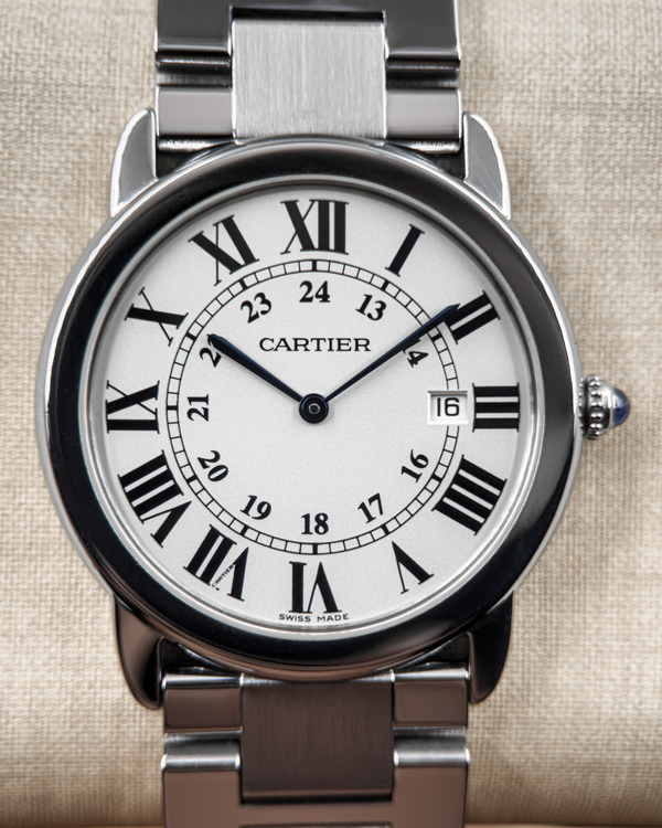 No Reserve - 2016 Cartier Ronde De Cartier 36MM Quartz Silver Dial Steel Bracelet (W6701005)