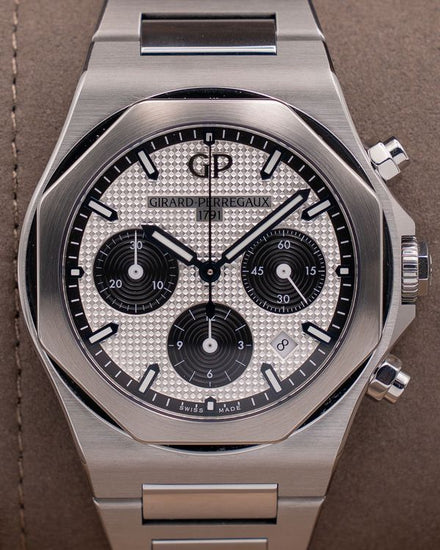 2021 Girard Perregaux Laureato Chronograph 42MM Silver Dial Steel Bracelet (81020-11-131-11A)