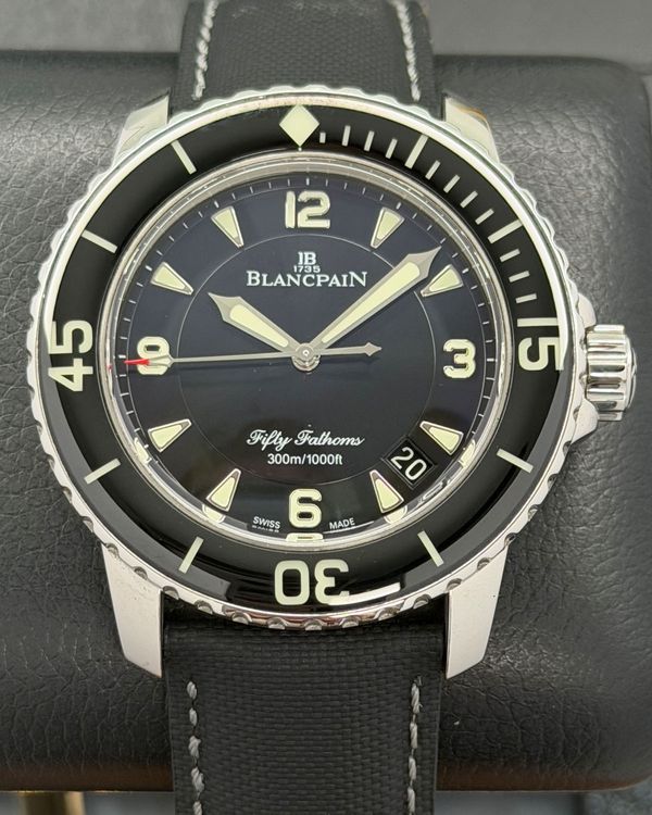 2020 Blancpain Fifty Fathoms 45MM Black Dial Textile Strap (5015-1130-52B)