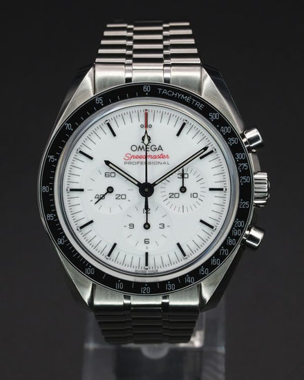 No Reserve - 2024 Omega Speedmaster Professional Moonwatch 42MM White Dial Steel Bracelet (310.30.42.50.04.001)
