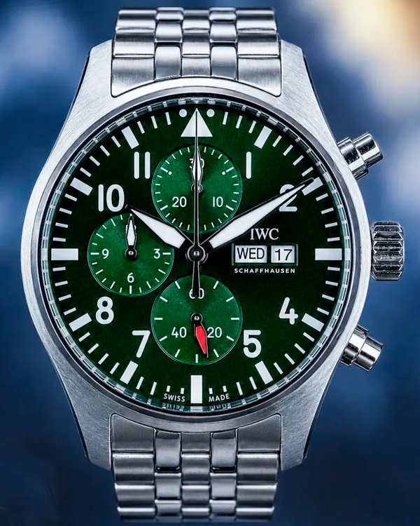2023 IWC Schaffhausen Pilot Chronograph 43MM Black Dial Steel Bracelet (IW378006)