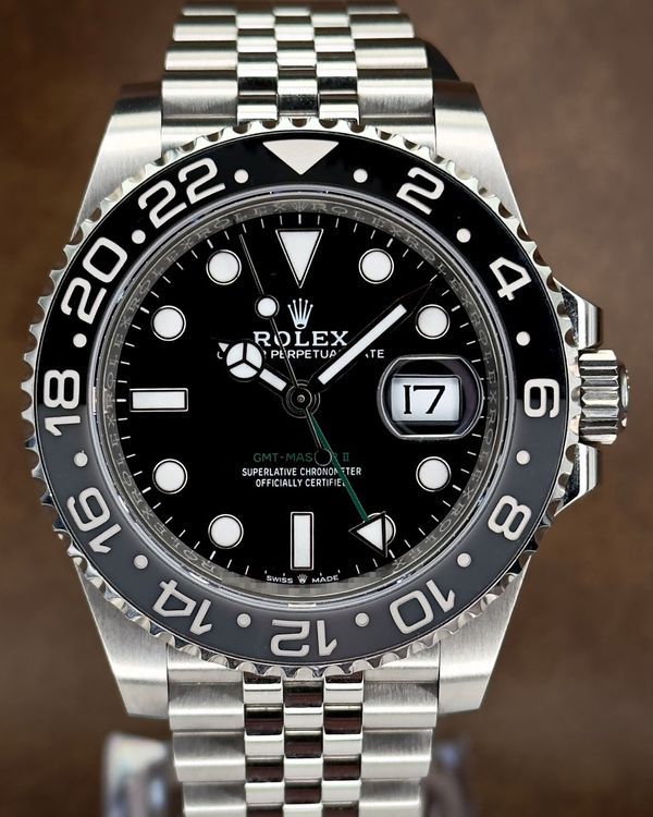 No Reserve - 2024 Rolex GMT-Master II "Bruce Wayne" 40MM Black Dial Jubilee Bracelet (126710GRNR)