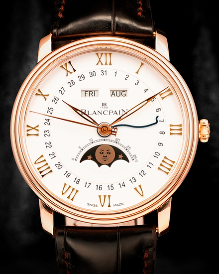 2022 Blancpain Villeret Quantième Complet 40MM Opaline Dial Leather Strap (6654-3642-55B)