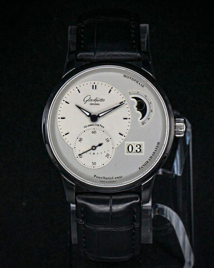 No Reserve - 2022 Glashütte Original PanoMaticLunar 40MM Silver Dial Leather Strap (1-90-02-42-32-50)
