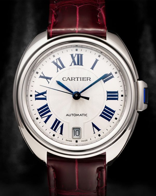 2023 Cartier Cle De Cartier 35MM Silver Dial Leather Strap (WSCL0017)