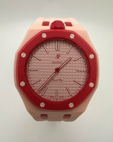 No Reserve - 2026 Audemars Piguet Royal Pop X Swatch "Otto Rosso" 40MM Pink Dial Aftermarket Rubber Strap (SSX03R100N)