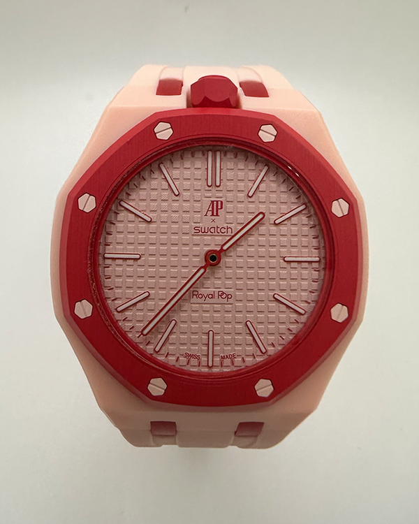 No Reserve - 2026 Audemars Piguet Royal Pop X Swatch "Otto Rosso" 40MM Pink Dial Aftermarket Rubber Strap (SSX03R100N)