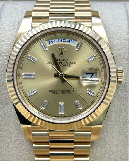 2022 Rolex Day-Date 40MM Champagne Dial Yellow Gold President Bracelet (228238)