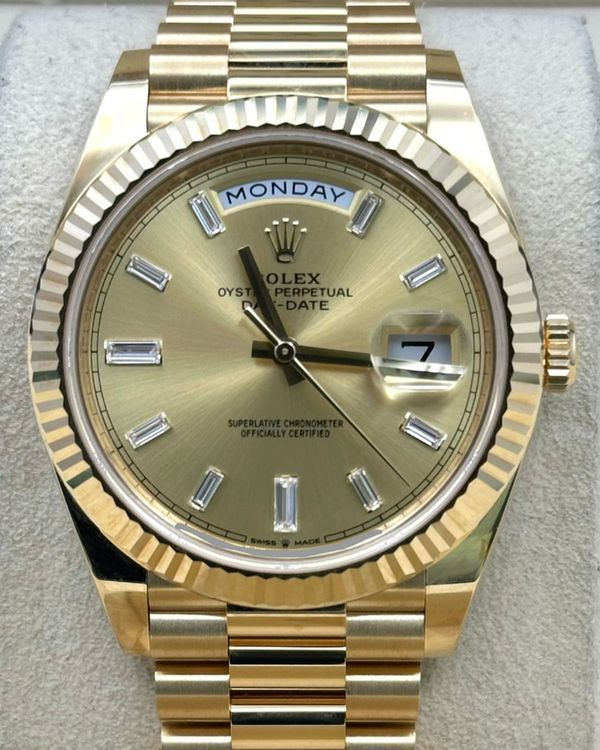 2022 Rolex Day-Date 40MM Champagne Dial Yellow Gold President Bracelet (228238)