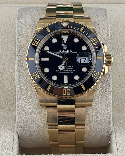 2022 Rolex Submariner Date 41MM Black Dial Yellow Gold Oyster Bracelet (126618LN)