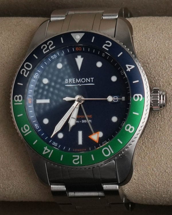 2023 Bremont Supermarine GMT 40MM Black Dial Steel Bracelet (S302-BLGN-B)