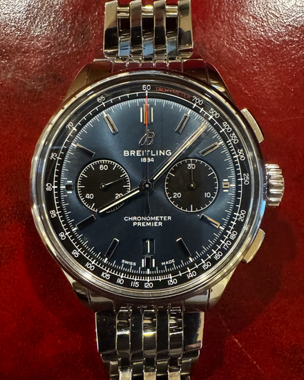 2020 Breitling Premier B01 Chronograph 42MM Blue Dial Steel Bracelet (AB0118A61C1A1)