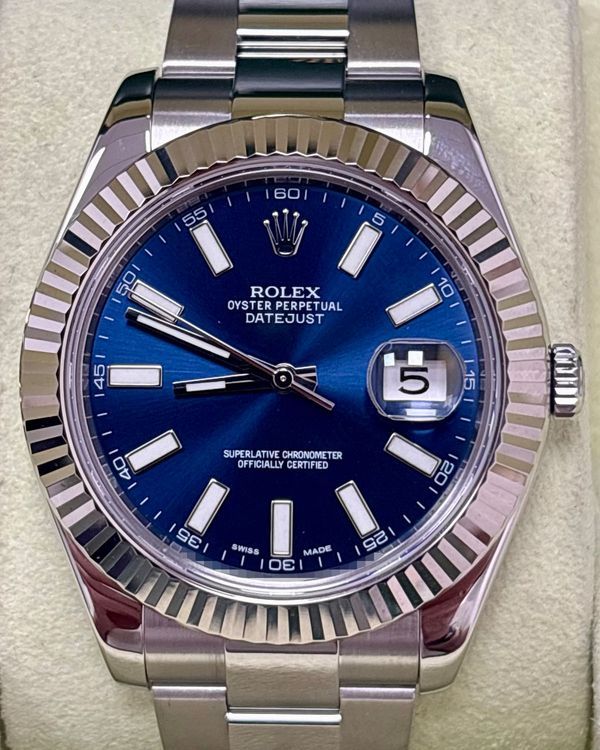 2013 Rolex Datejust II 41MM Blue Dial Oyster Bracelet (116334)