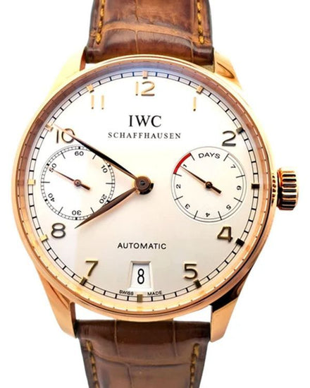 IWC Schaffhausen Portugieser 42MM Silver Dial Leather Strap (IW500101)