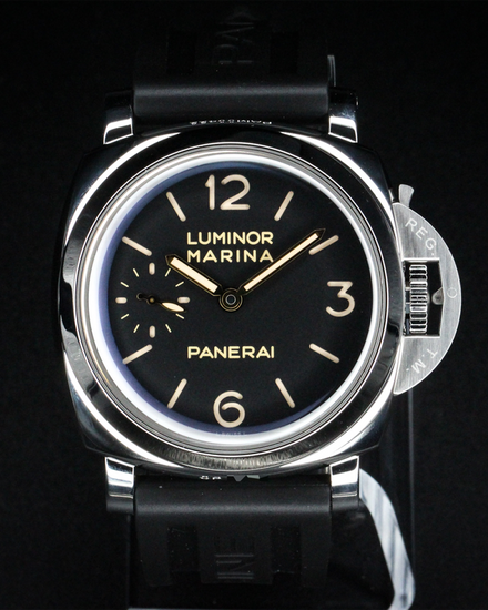 No Reserve - Panerai Luminor Marina 1950 3 Days 47MM Black Dial Rubber Strap (PAM00422)
