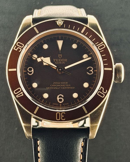 2018 Tudor Heritage Black Bay 43MM Brown Dial Aftermarket Leather Strap (79250BM)