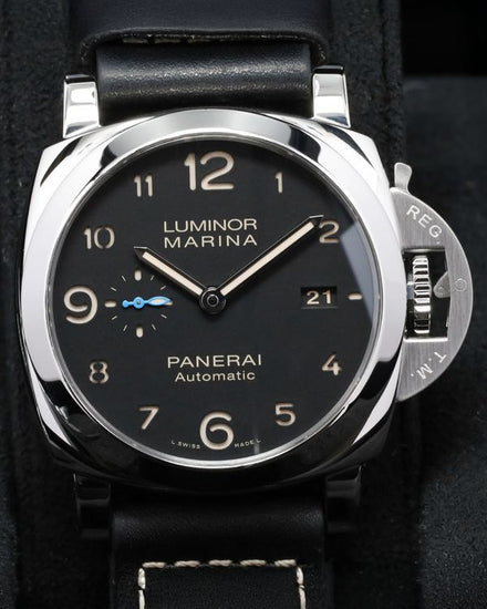 No Reserve - 2018 Panerai Luminor Marina 1950 3 Days 44MM Black Dial Leather Strap (PAM01359)