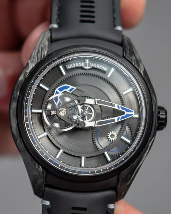 Ulysse Nardin Freak 45MM Skeleton Dial Aftermarket Leather Strap (2303-270LE-2A-CARB/0A)