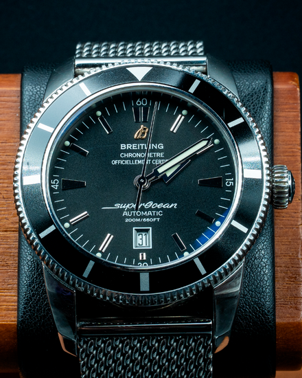 No Reserve - Breitling Superocean Heritage 46MM Black Dial Steel Bracelet (A17320)