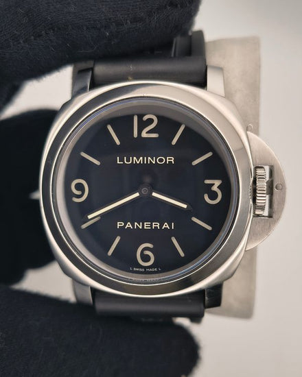 Panerai Luminor Base 44MM Black Dial Rubber Strap (PAM00112)