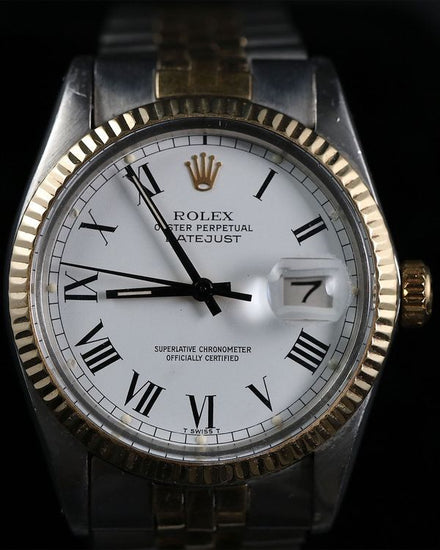 Rolex Datejust 36MM White "Buckley" Dial Two-Tone Jubilee Bracelet (16013)