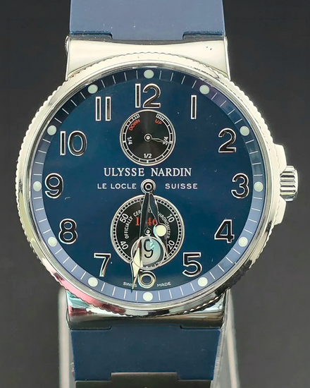 Ulysse Nardin Marine Chronometer 41MM Blue Dial Rubber Strap (263-66-3/623)