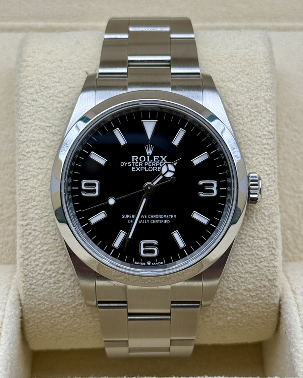 2022 No Reserve - Rolex Explorer 36MM Black Dial Oyster Bracelet (124270)
