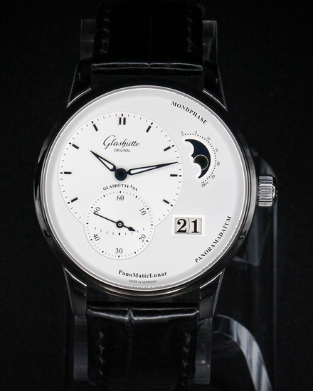 No Reserve - 2024 Glashütte Original PanoMaticLunar 40MM Silver Dial Leather Strap (1-90-02-42-32-05)