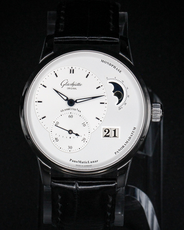 No Reserve - 2024 Glashütte Original PanoMaticLunar 40MM Silver Dial Leather Strap (1-90-02-42-32-05)