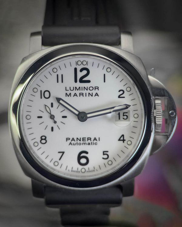 2003 Panerai Luminor Marina 40MM White Dial Rubber Strap (PAM00049)