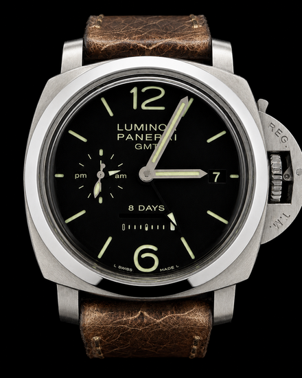 2009 Panerai Luminor 1950 8 Days 44MM Black Dial Leather Strap (PAM00233)