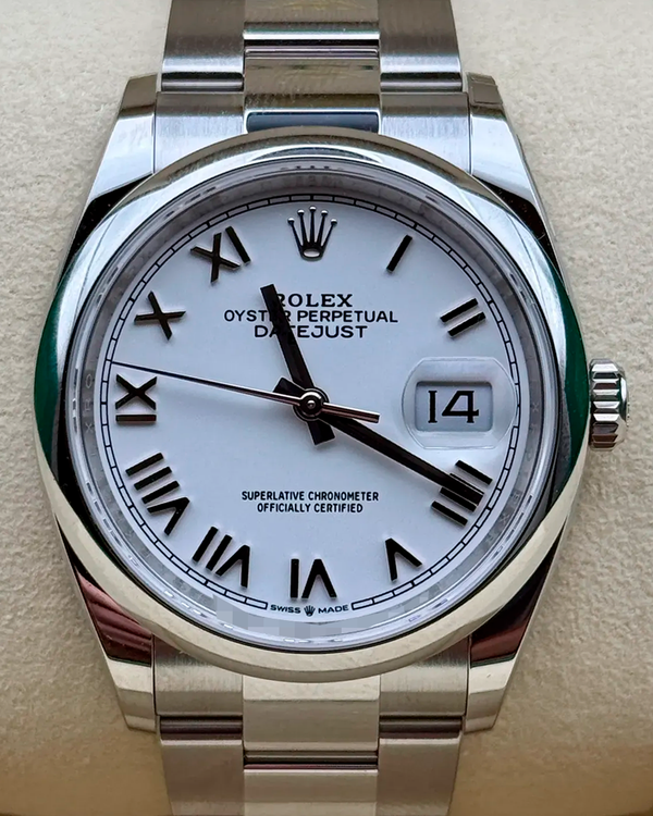 No Reserve - 2026 Rolex Datejust 36MM White Dial Oyster Bracelet (126200)