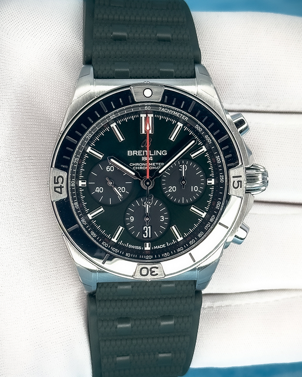 2026 Breitling Chronomat VB01 42MM Green Dial Rubber Strap (AB0134101L2S1)