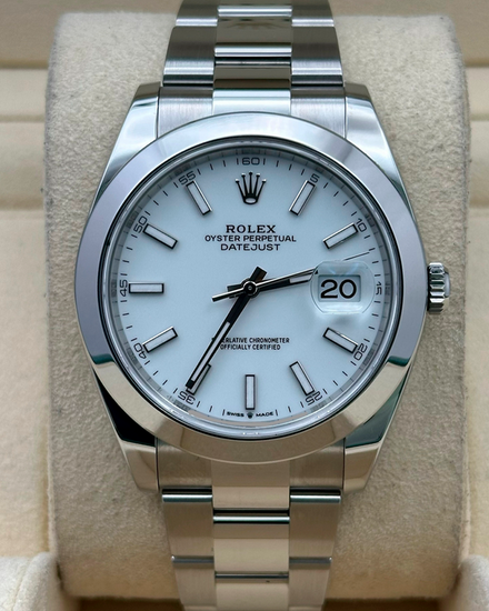 2025 Rolex Datejust 41MM White Dial Oyster Bracelet (126300)