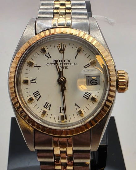 1978 Rolex Oyster Perpetual Lady Date 26MM White "Buckley" Dial Two-Tone Jubilee Bracelet (6917)