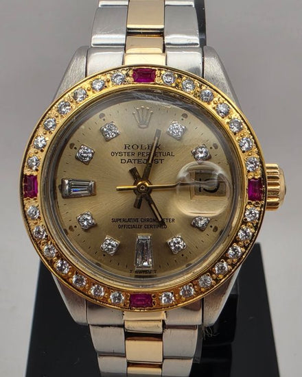 1978 Rolex Lady-Datejust 26MM Aftermarket Champagne Dial Two-Tone Oyster Bracelet (6917)