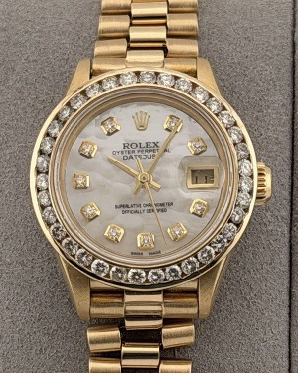1987 Rolex Lady-Datejust 26MM Aftermarket Mother of Pearl Dial Yellow Gold President Bracelet (69178)
