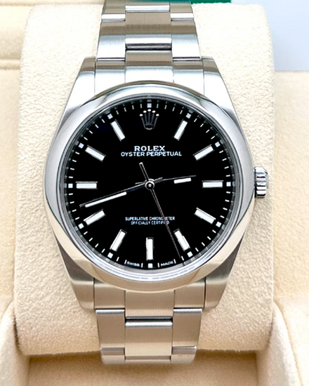 2018 Rolex Oyster Perpetual 39MM Black Dial Oyster Bracelet (114300)