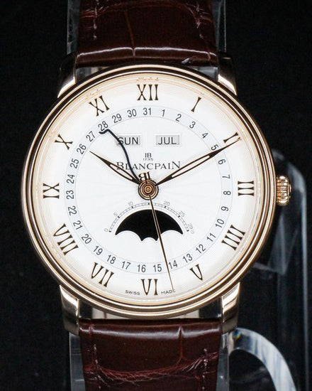 No Reserve - 2024 Blancpain Villeret Quantième Complet 40MM Opaline Dial Leather Strap (6654-3642-55B)