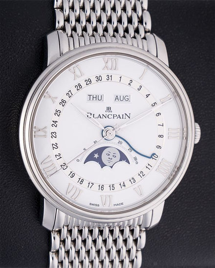 2018 Blancpain Villeret Quantième Complet 40MM White Dial Steel Bracelet (6654A-1127-MMB)