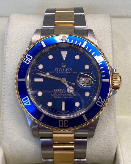 Rolex Submariner Date "Bluesy" 40MM Blue Dial Two-Tone Oyster Bracelet (16613)