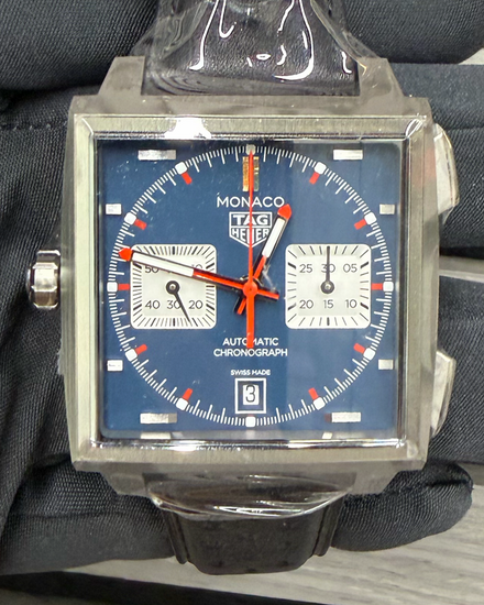 2026 Tag Heuer Monaco Chronograph 39MM Blue Dial Leather Strap (CDW2181.FC8360)